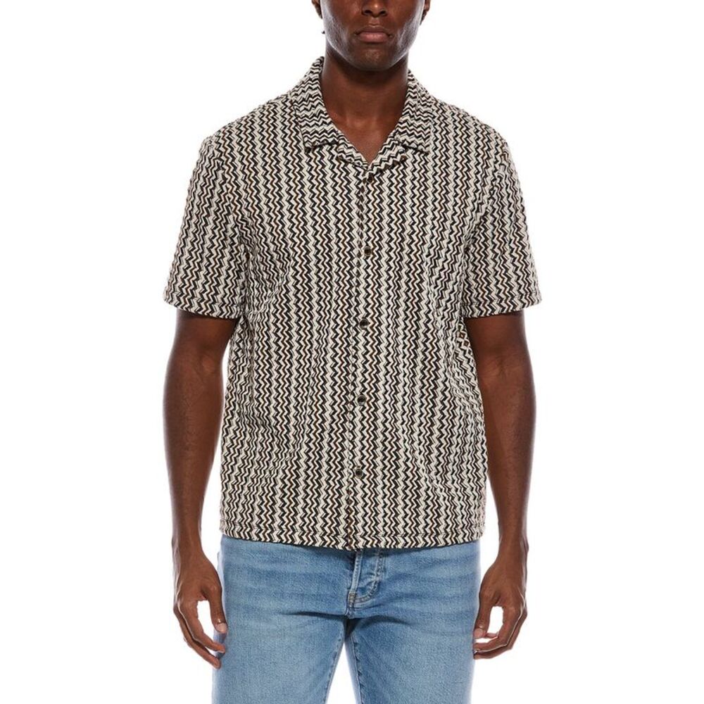 Jason Wu Mens  Jacquard Camp Collar Shirt, White